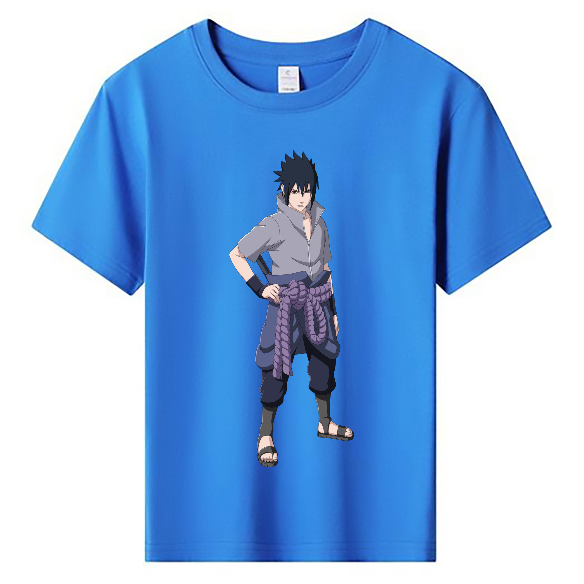 （画像用） NARUTO -ナルト- うちは サスケ Uchiha Sasuke 綿100％キッズTシャツ（フロントプリント）